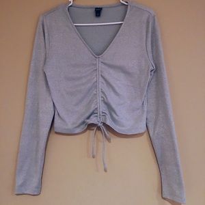 Light Blue Sparkly Crop Top